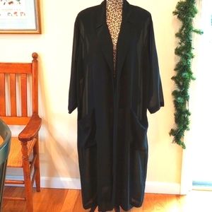 Vintage Full Length Sheer Over Coat Size:Large/X Large Color:Black